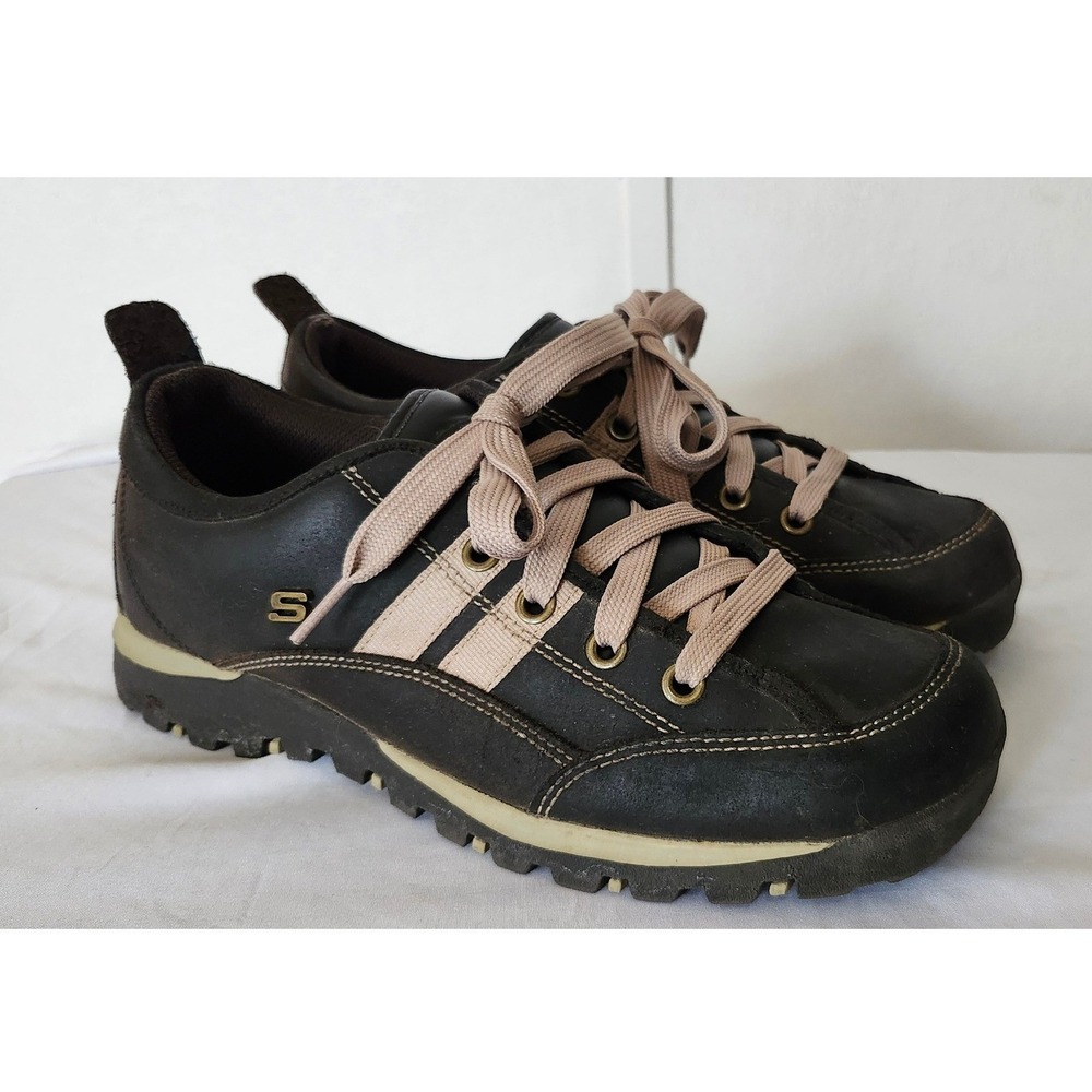 Skechers Vintage Y2K Brown Leather Bowling Grunge Oxford Loafer Shoes 10